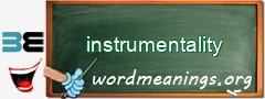 WordMeaning blackboard for instrumentality